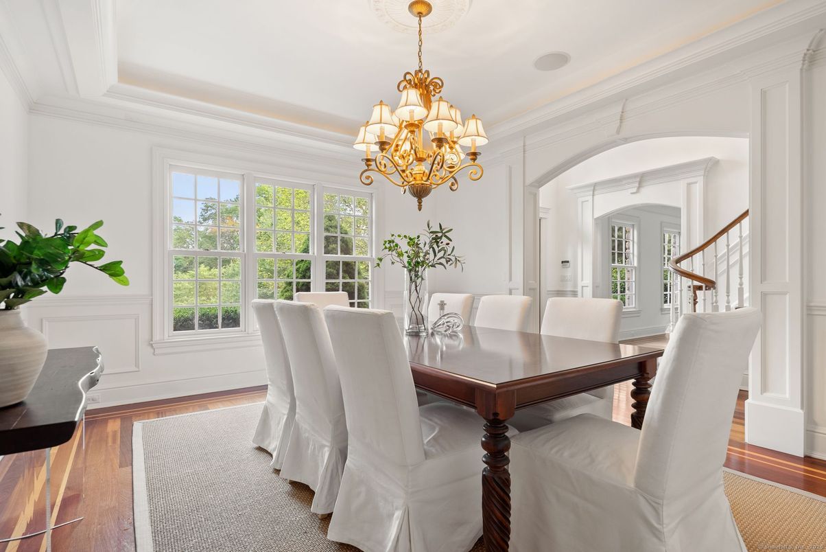 Chandelier, Dining room, Interior, Wood Texture Flooring