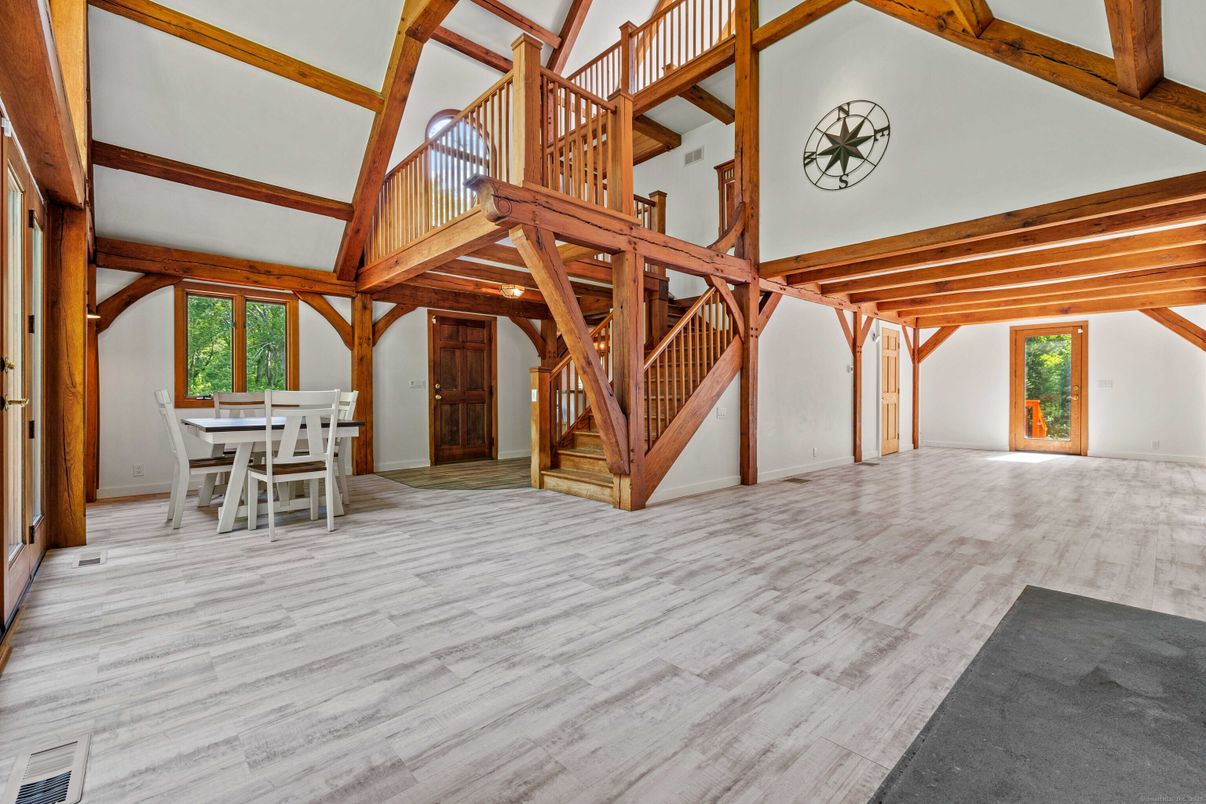 Dining room, Interior, Wooden Beams, Wood Texture Flooring
