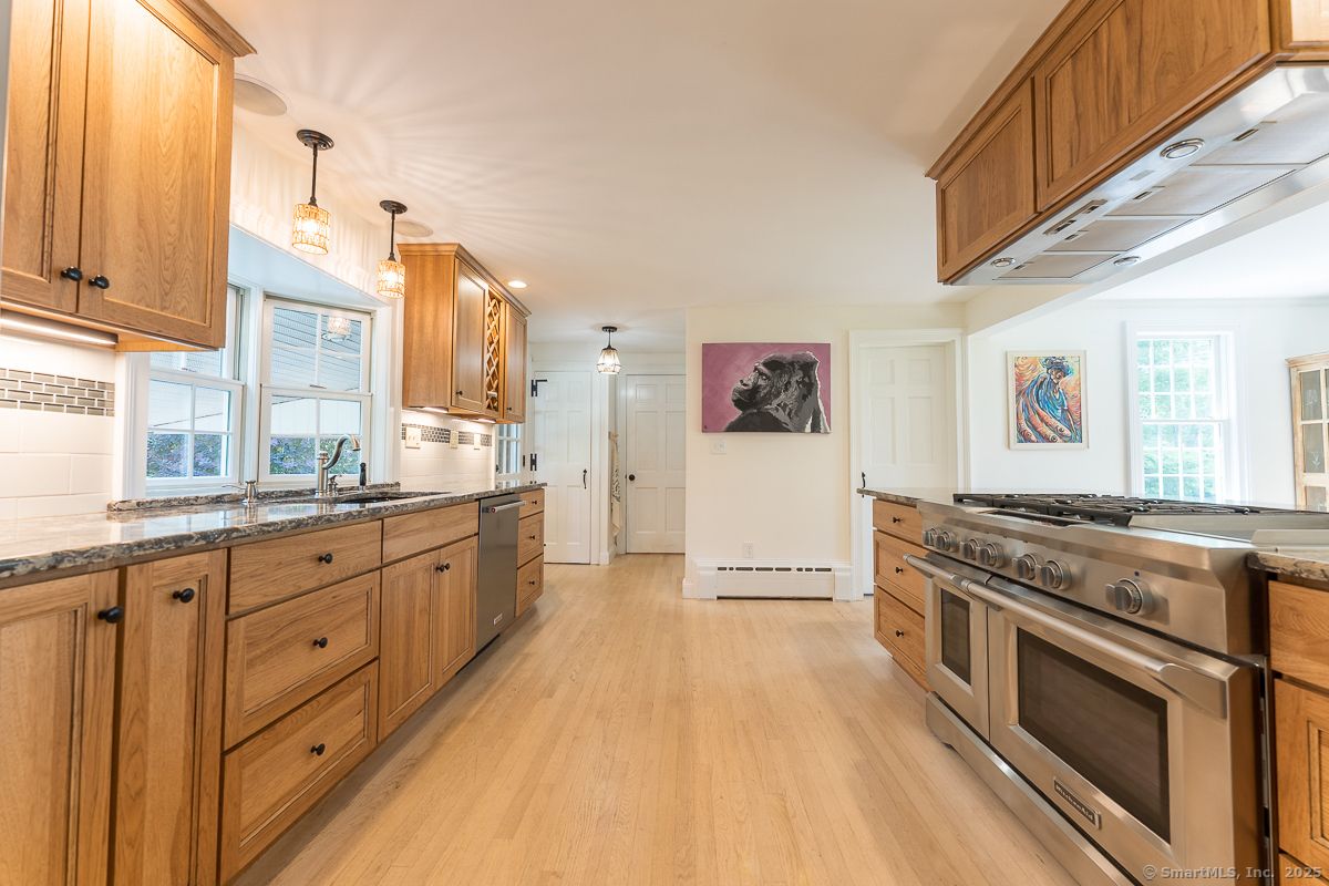 Interior, Kitchen, Pendant Lights, Stainless Steel Appliances, Wood Texture Flooring