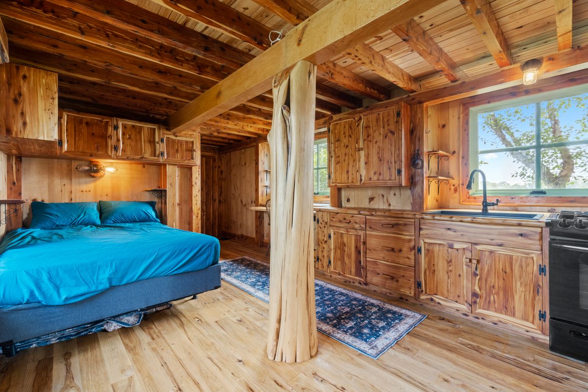 Bedroom, Interior, Wooden Beams, Wooden Ceilings, Wood Texture Flooring, Wooden Walls
