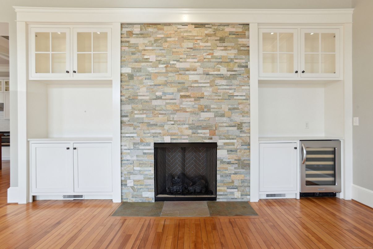 Fireplace, Interior, Stone Walls, Wood Texture Flooring