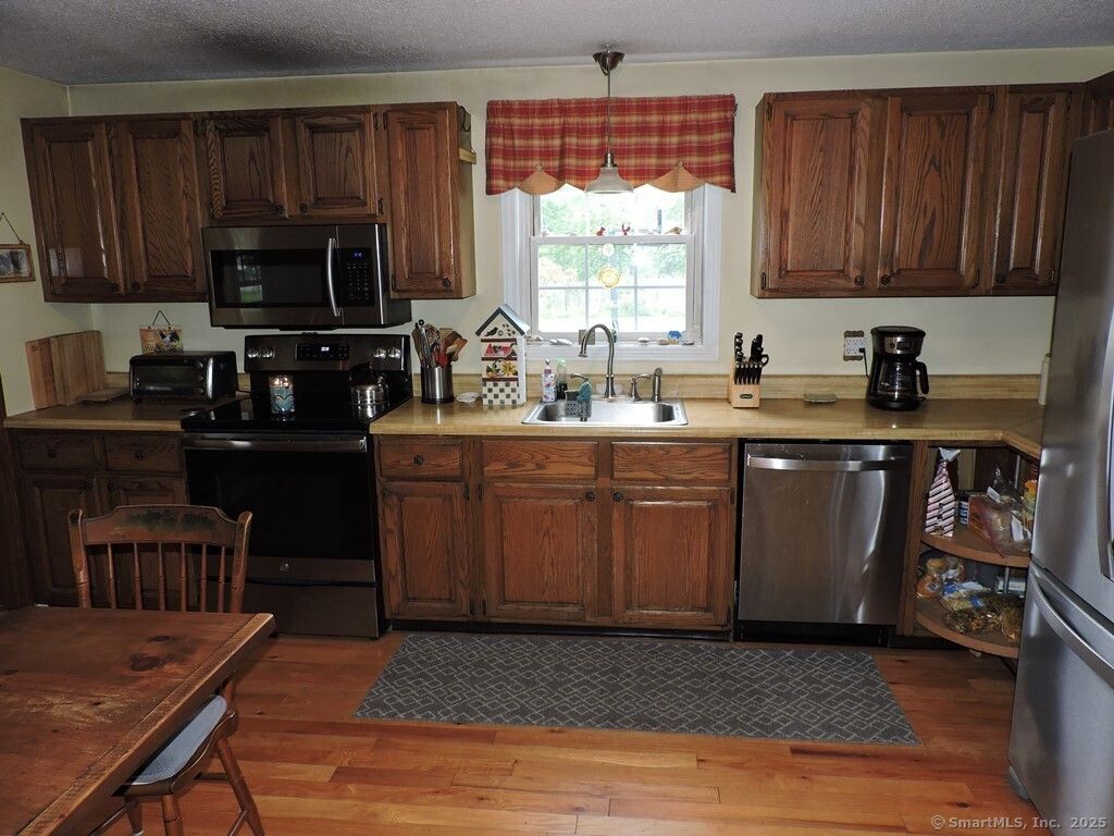 Interior, Kitchen, Stainless Steel Appliances, Wood Texture Flooring