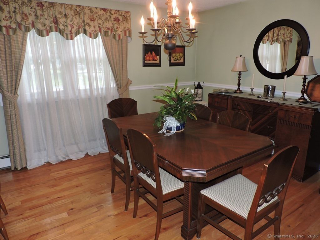 Chandelier, Dining room, Interior, Wood Texture Flooring