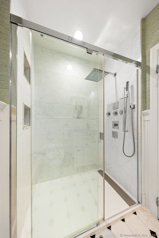 Bathroom, Glass Shower, Interior, Marble Walls