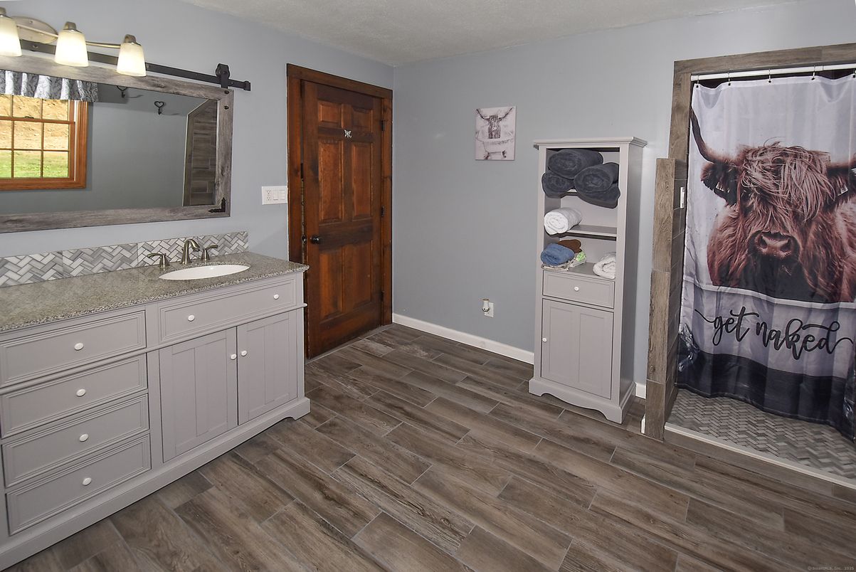 Bathroom, Interior, Wood Texture Flooring