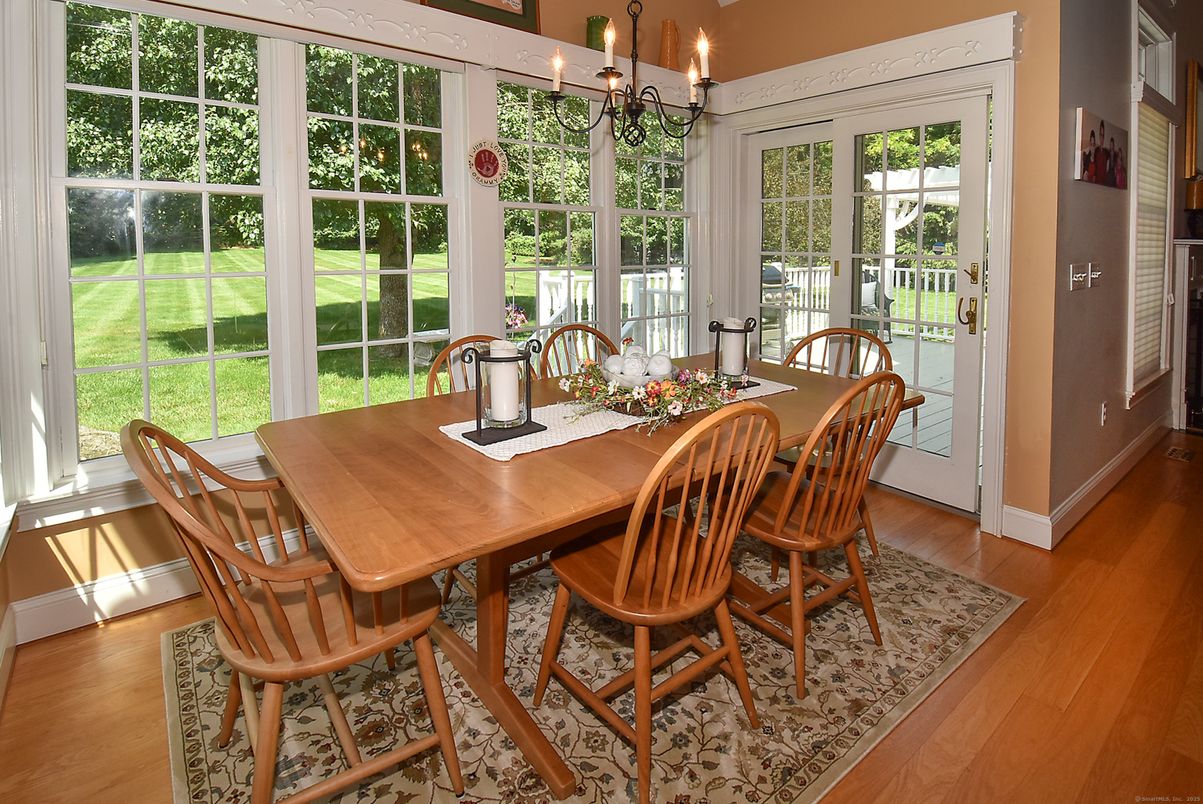 Chandelier, Dining room, Interior, Sun Room, Wood Texture Flooring