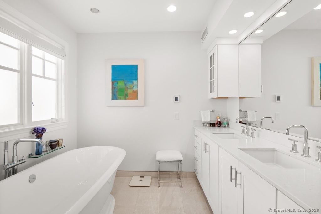 Bathroom, Dual Sink Vanities, Free Standing Baths, Interior, Recessed Lighting