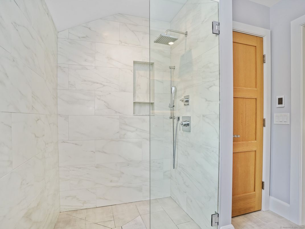 Bathroom, Glass Shower, Interior, Marble Walls