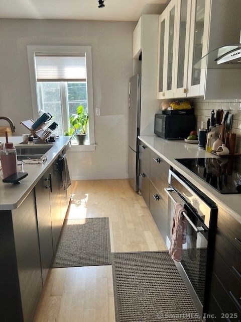Interior, Kitchen, Stainless Steel Appliances, Wood Texture Flooring