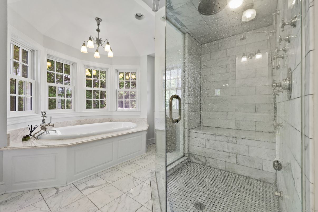 Bathroom, Glass Shower, Interior, Marble