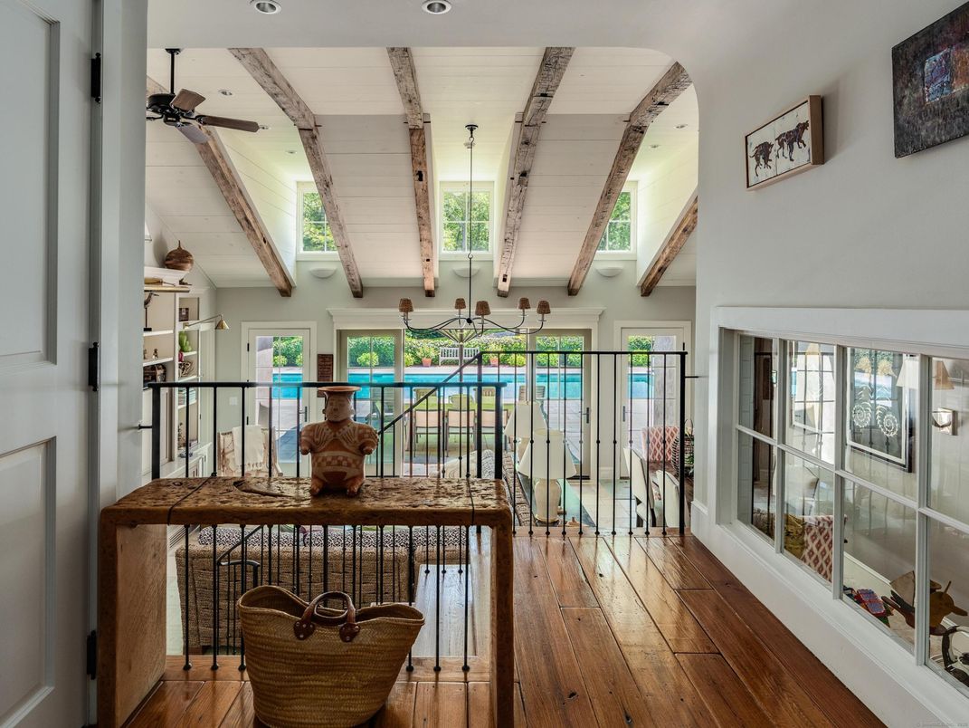 Interior, Recessed Lighting, Wooden Beams, Wood Texture Flooring
