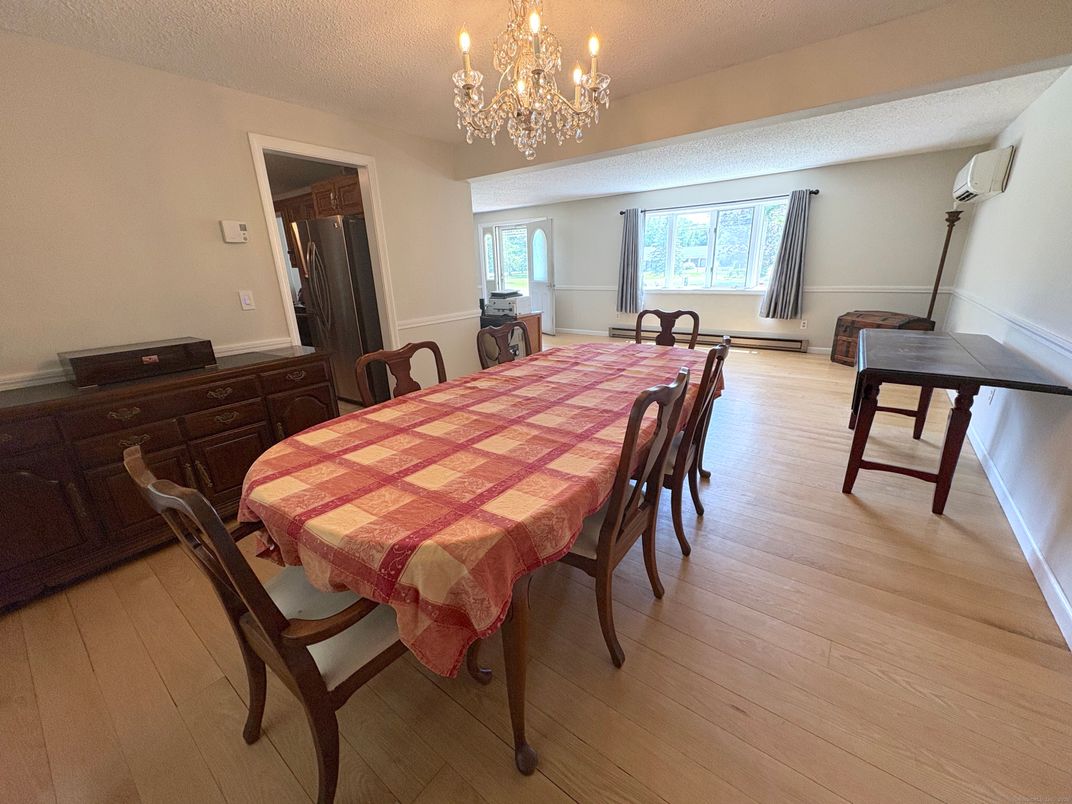 Chandelier, Dining room, Interior, Wood Texture Flooring