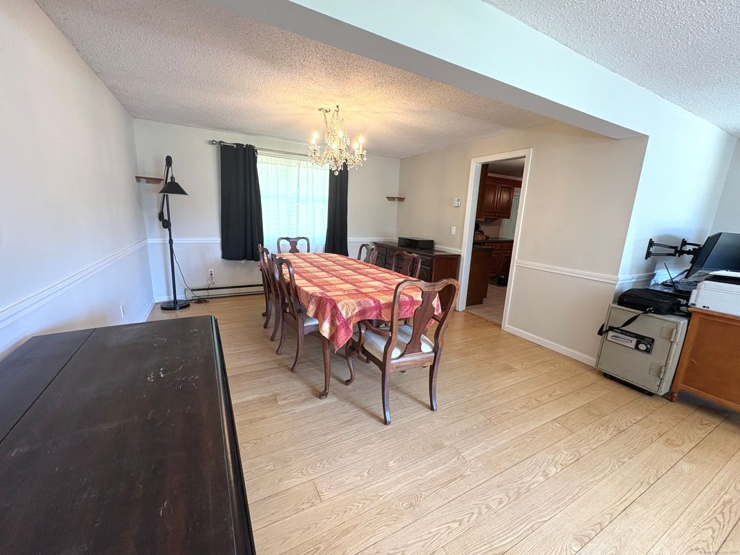 Chandelier, Dining room, Interior, Wood Texture Flooring