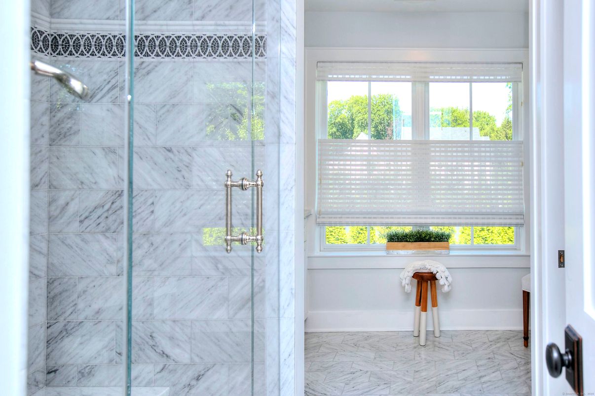Bathroom, Glass Shower, Interior, Marble, Marble Walls