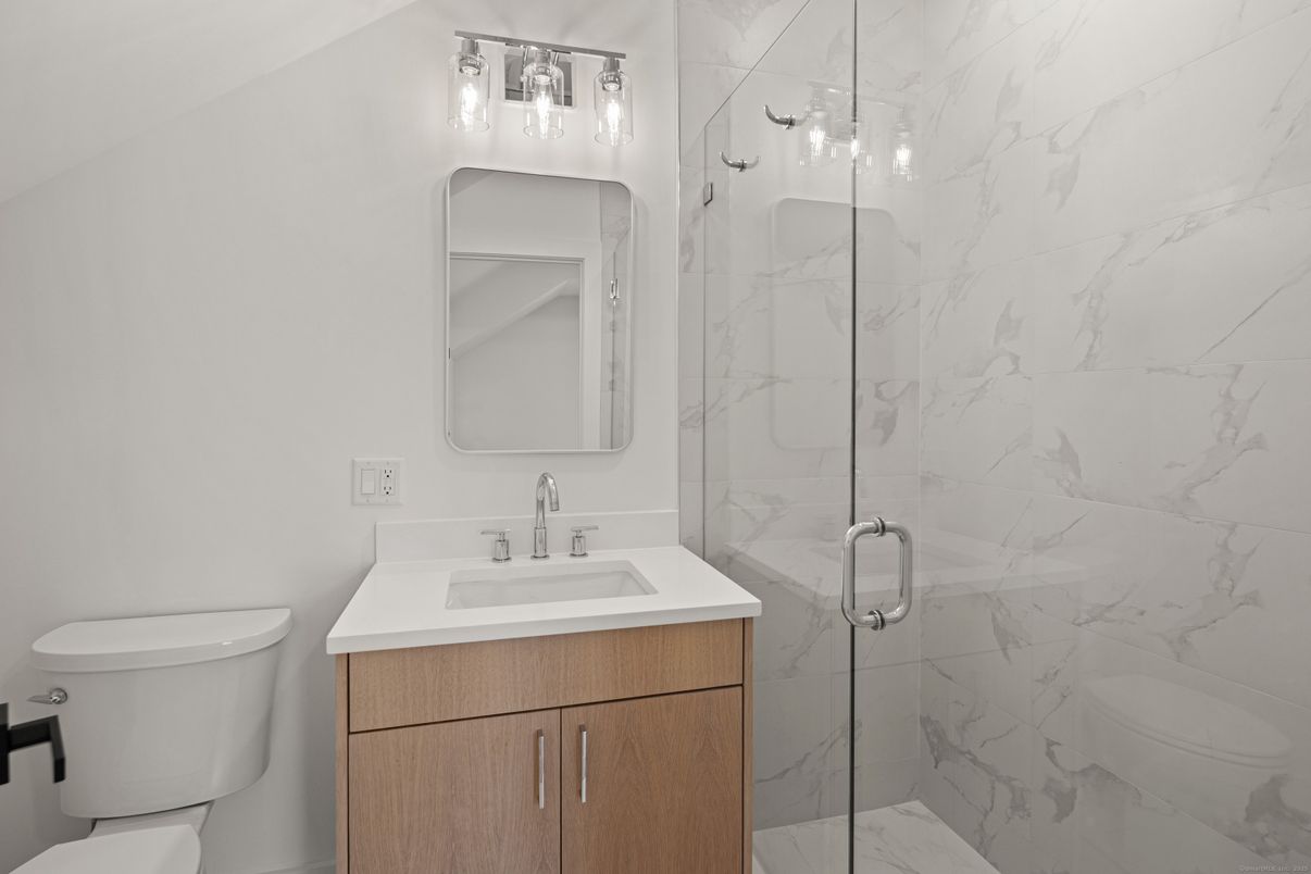 Bathroom, Glass Shower, Interior, Marble Walls