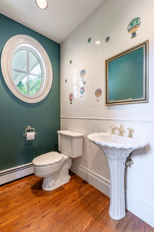 Bathroom, Interior, Recessed Lighting, Wood Texture Flooring