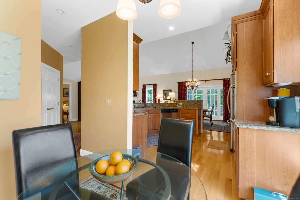 Chandelier, Dining room, Interior, Pendant Lights, Recessed Lighting, Wood Texture Flooring