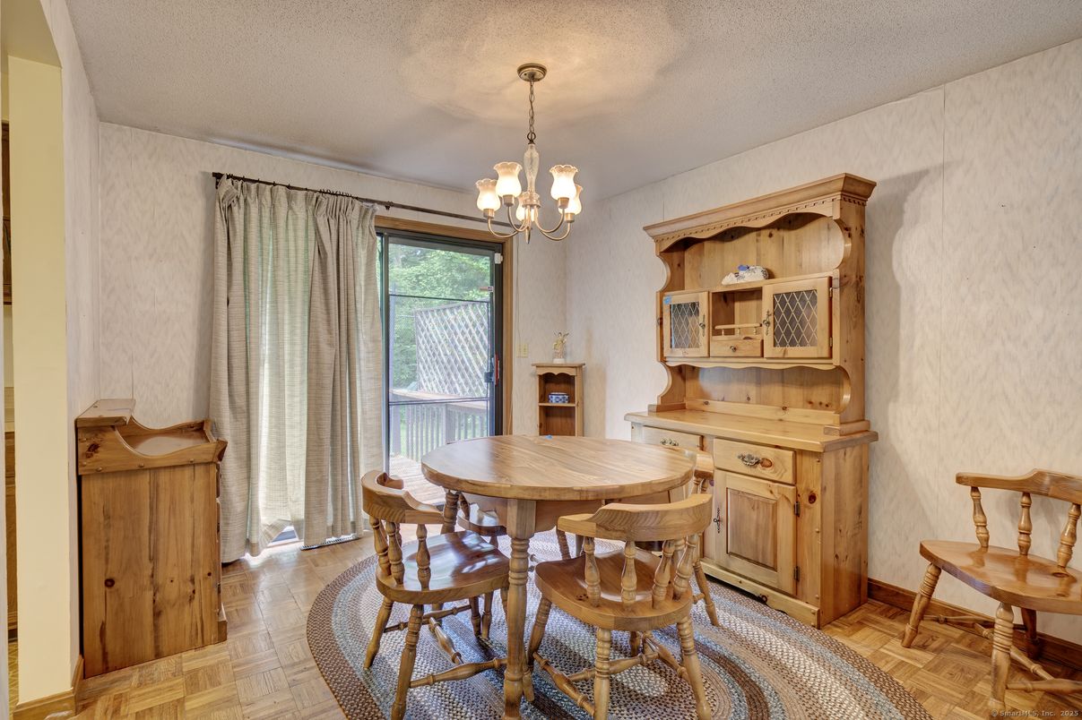 Chandelier, Dining room, Interior, Wood Texture Flooring