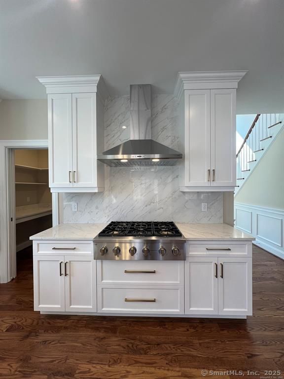 Interior, Kitchen, Marble Walls, Wood Texture Flooring