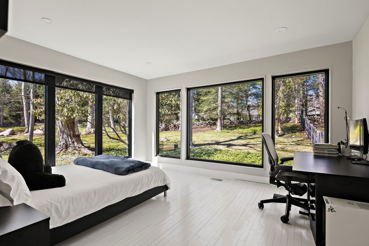 Bedroom, Home Office, Interior, Recessed Lighting, Wood Texture Flooring