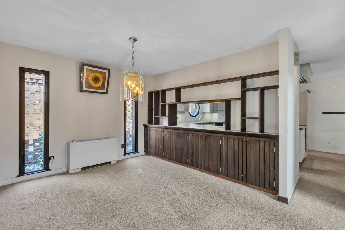 Chandelier, Empty room, Interior, Kitchen
