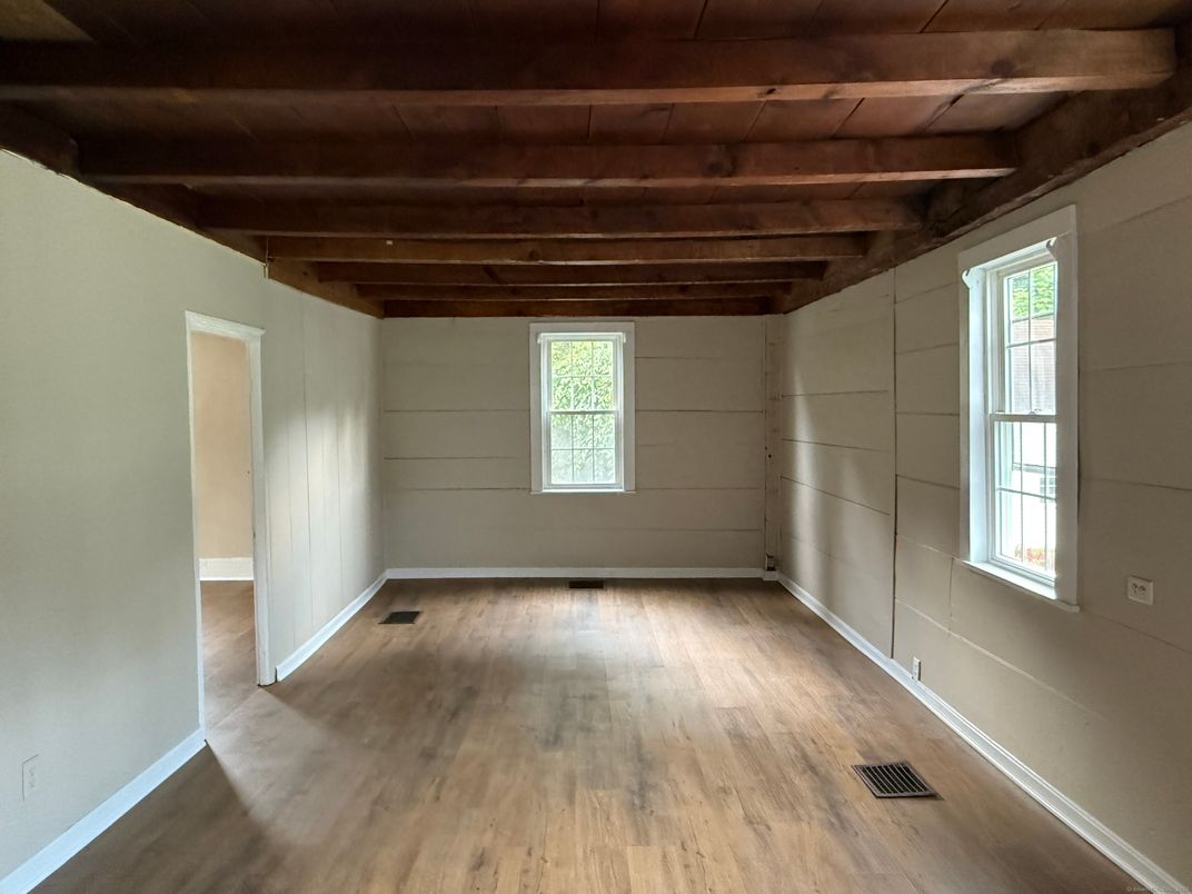 Empty room, Interior, Wooden Beams, Wooden Ceilings, Wood Texture Flooring
