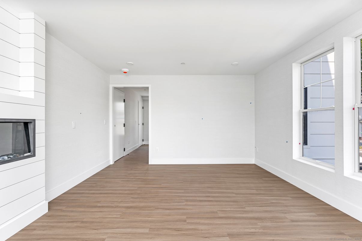 Empty room, Fireplace, Interior, Wood Texture Flooring
