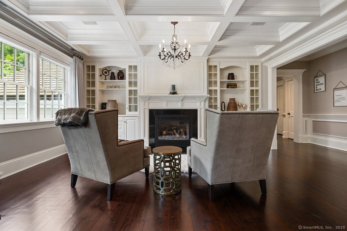 Chandelier, Fireplace, Interior, Wood Texture Flooring
