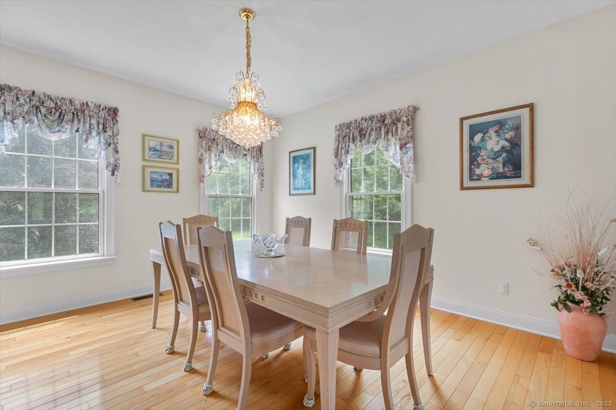 Chandelier, Dining room, Interior, Wood Texture Flooring