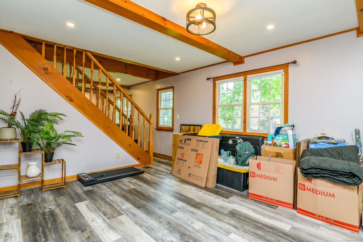 Interior, Recessed Lighting, Wooden Beams, Wood Texture Flooring