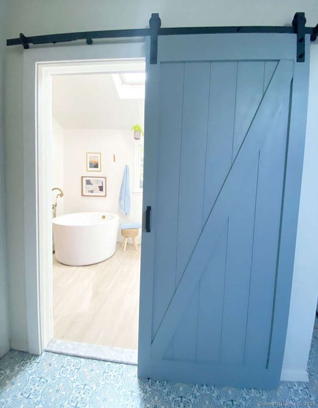 Bathroom, Free Standing Baths, Interior, Wood Texture Flooring