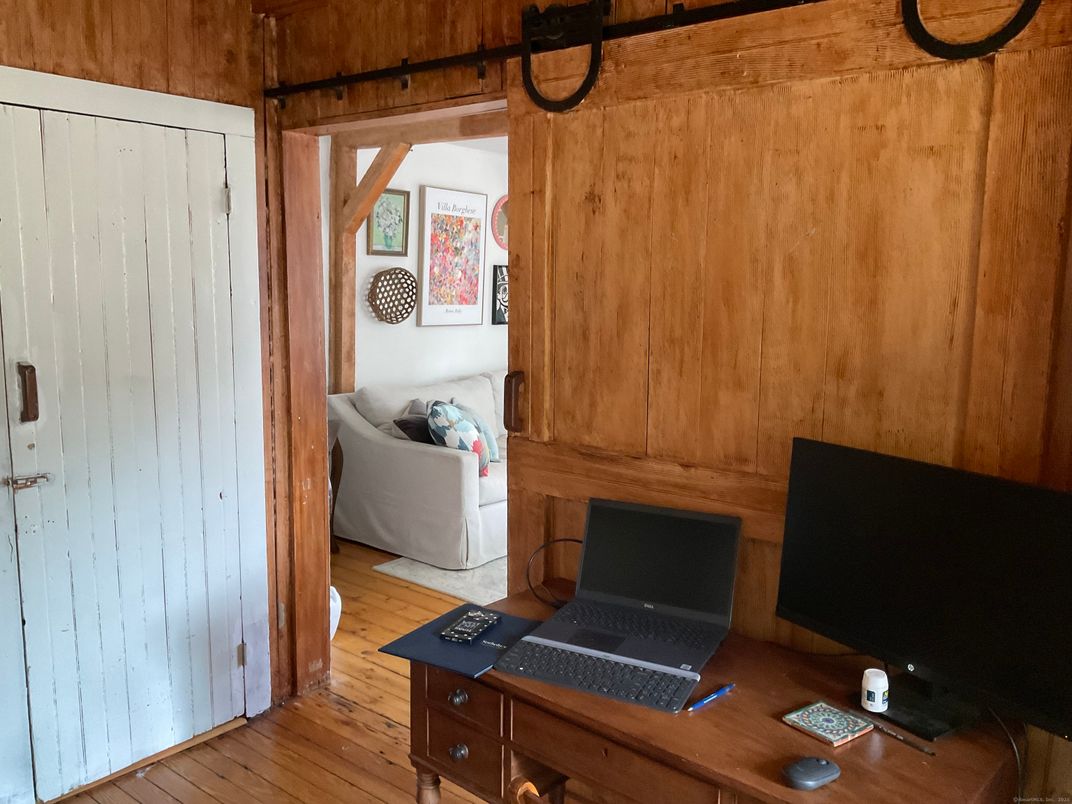 Home Office, Interior, Wood Texture Flooring, Wooden Walls