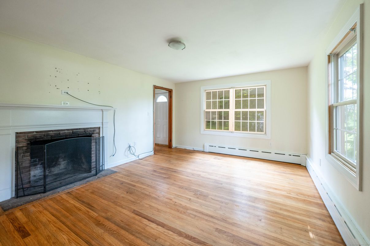 Empty room, Fireplace, Interior, Wood Texture Flooring