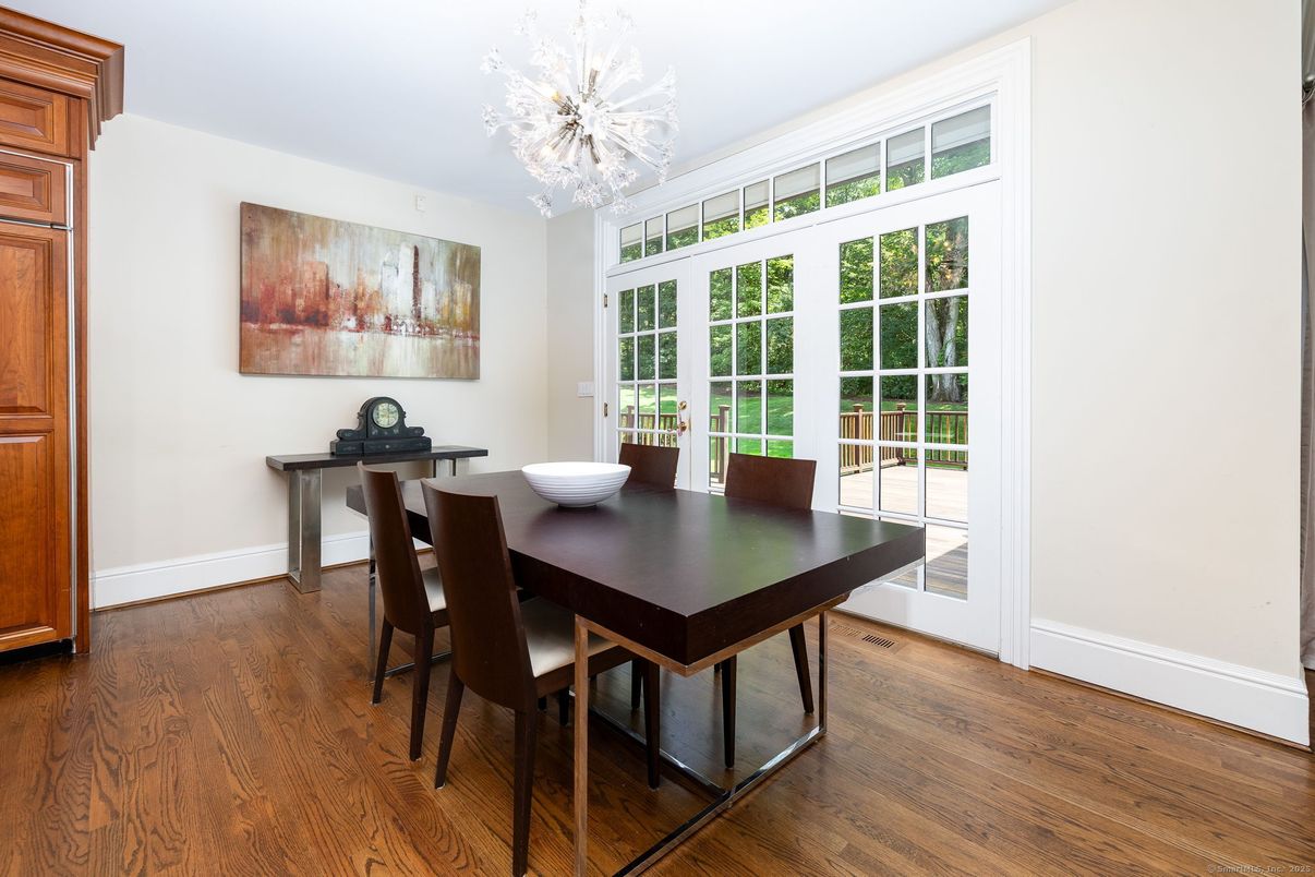 Chandelier, Dining room, Interior, Wood Texture Flooring