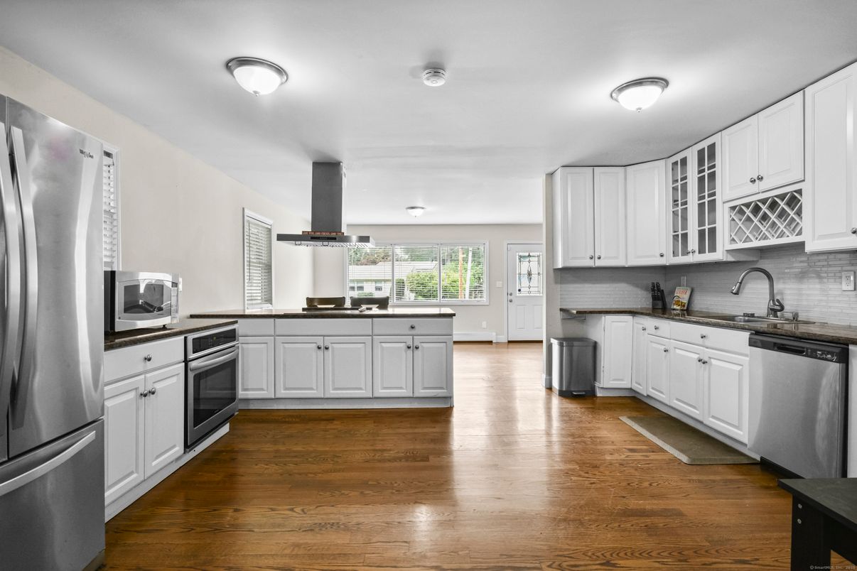 Interior, Kitchen, Stainless Steel Appliances, Wood Texture Flooring