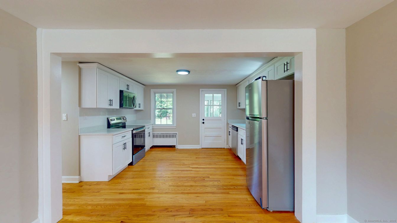 Interior, Kitchen, Stainless Steel Appliances, Wood Texture Flooring