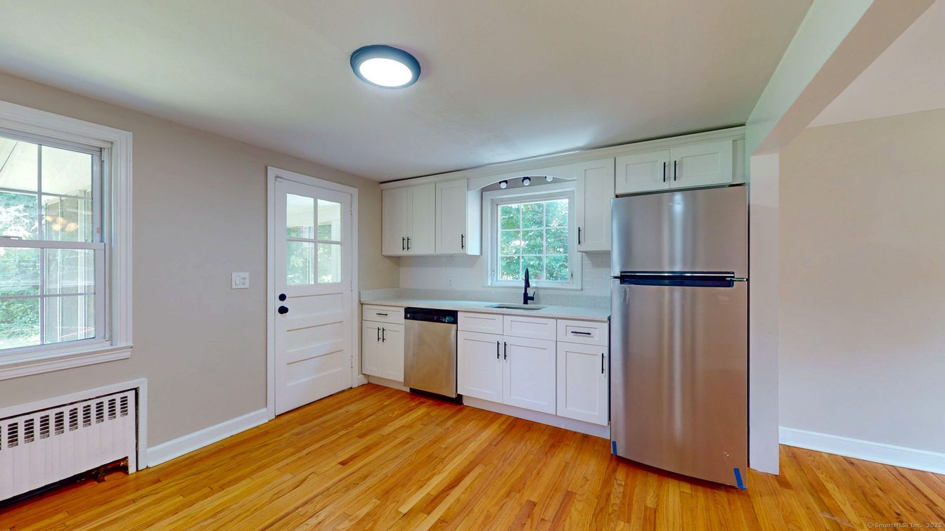 Interior, Kitchen, Stainless Steel Appliances, Wood Texture Flooring