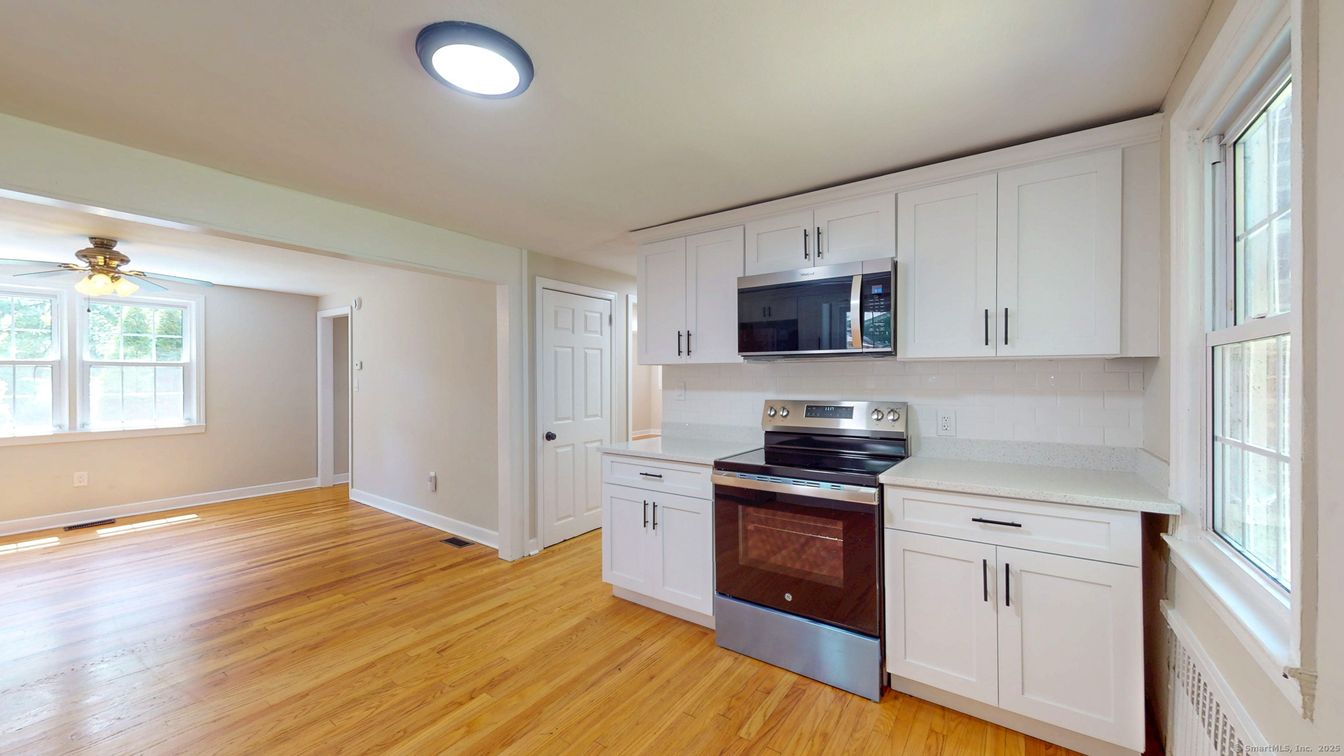 Interior, Kitchen, Stainless Steel Appliances, Wood Texture Flooring