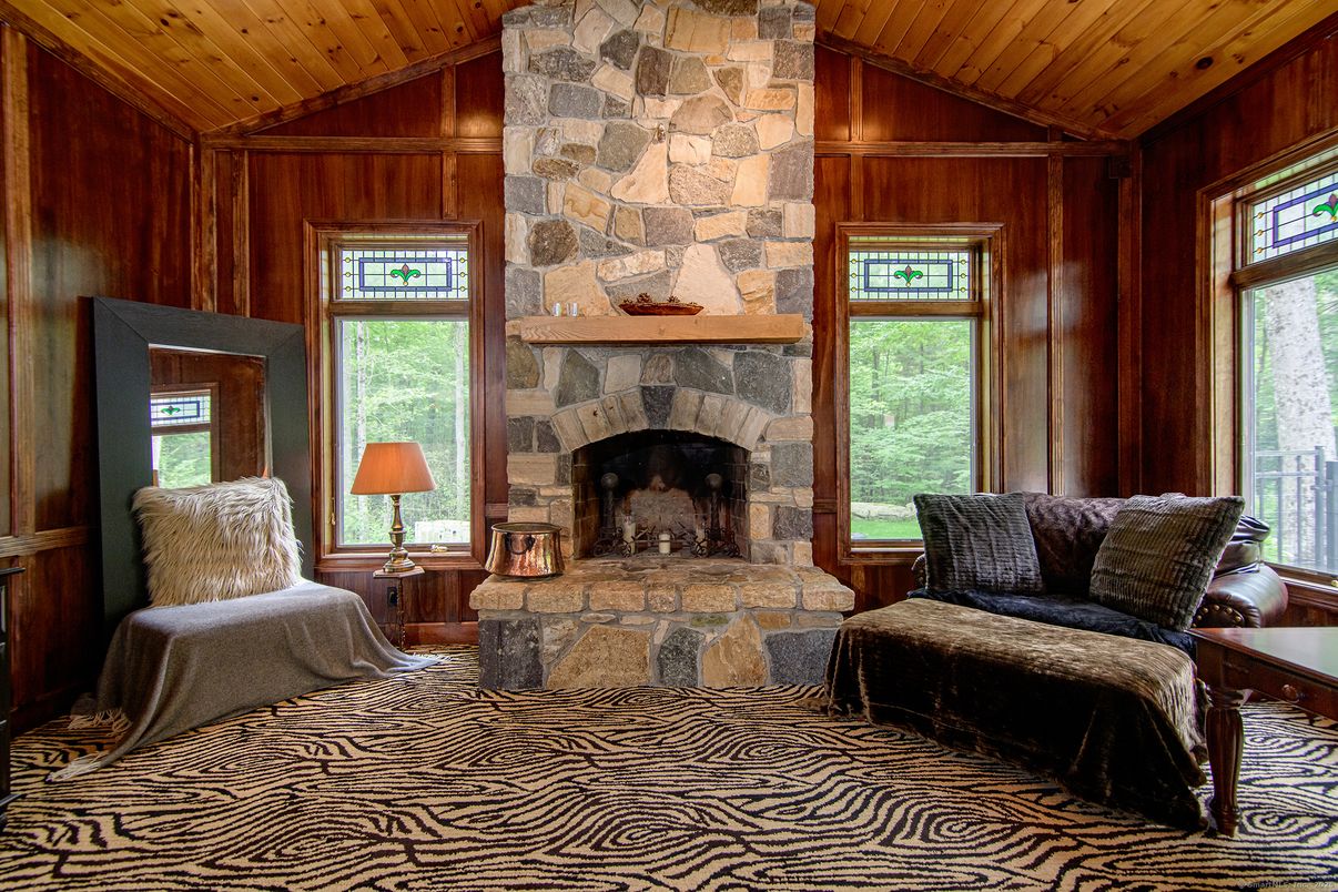 Bedroom, Fireplace, Interior, Stone Walls, Wooden Beams, Wooden Ceilings, Wooden Walls