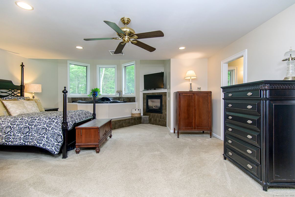 Bedroom, Fireplace, Interior, Recessed Lighting