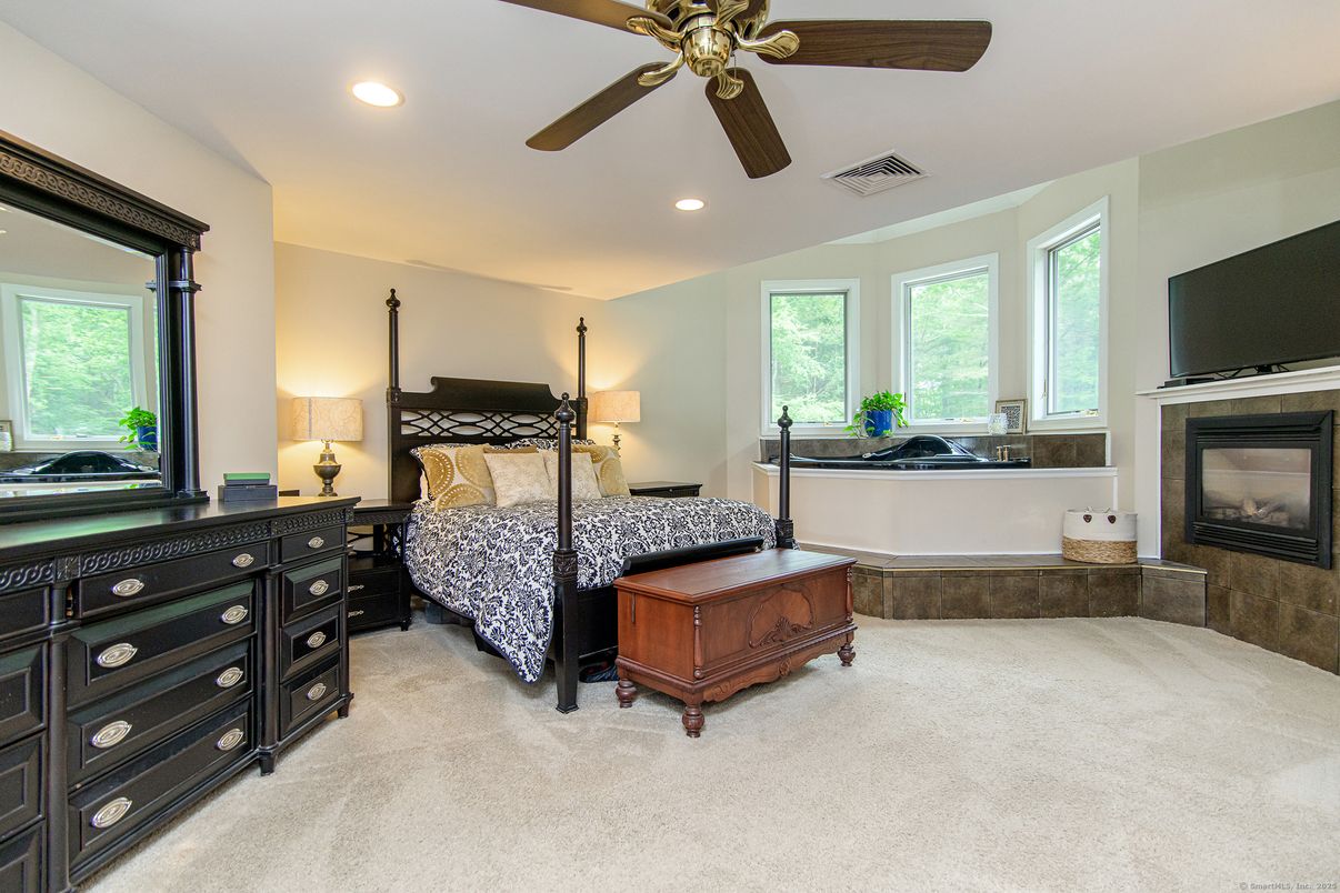 Bedroom, Fireplace, Interior, Recessed Lighting