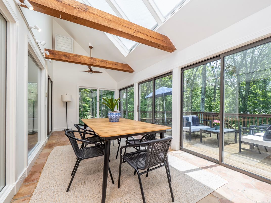 Dining room, Interior, Sun Room, Wooden Beams