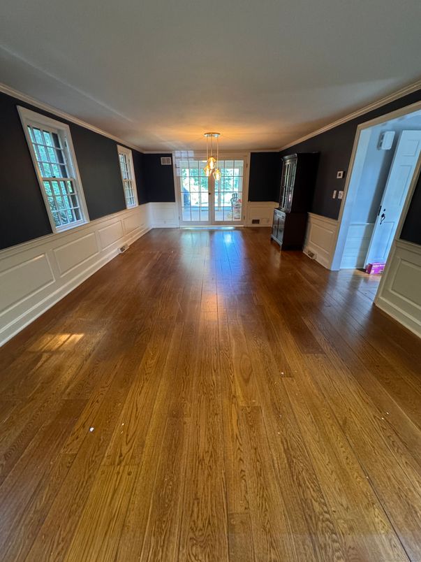 Empty room, Interior, Pendant Lights, Wood Texture Flooring
