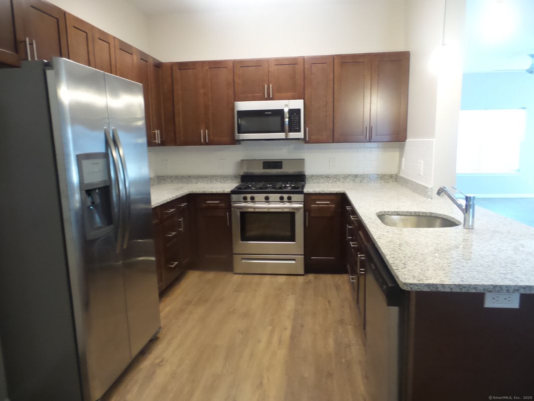 Interior, Kitchen, Stainless Steel Appliances, Wood Texture Flooring