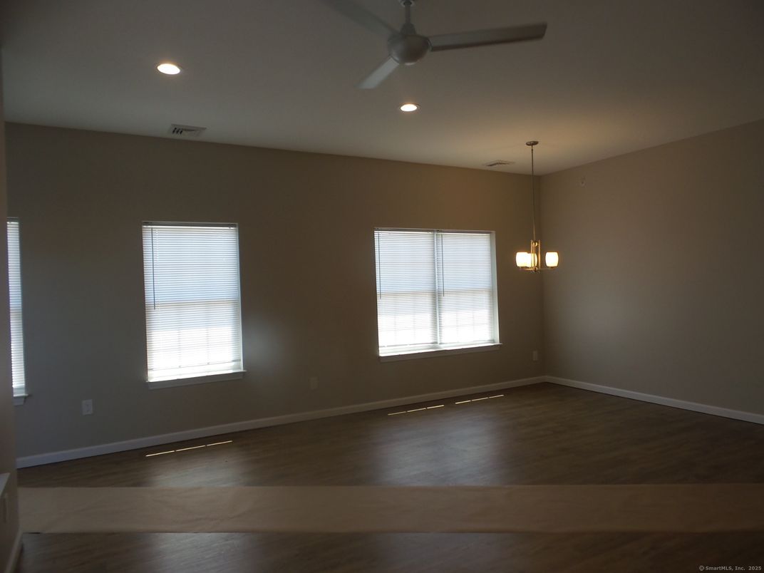 Empty room, Interior, Pendant Lights, Recessed Lighting, Wood Texture Flooring