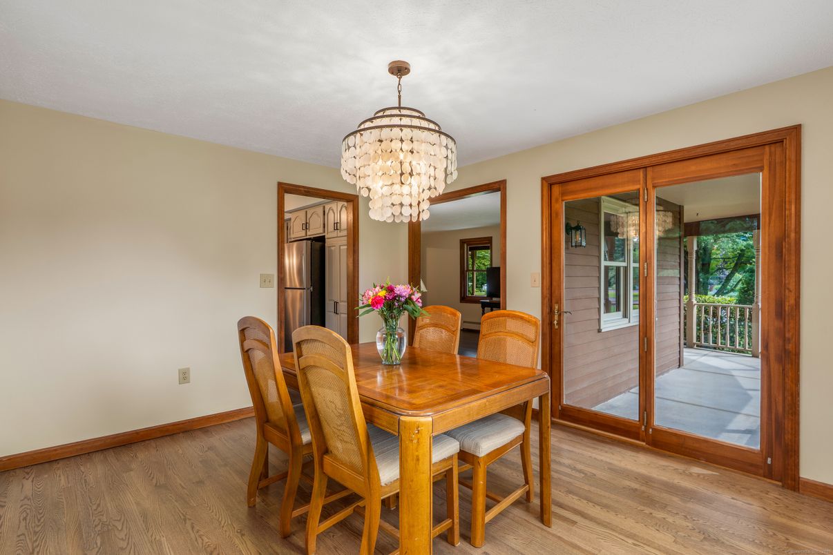 Chandelier, Dining room, Interior, Wood Texture Flooring