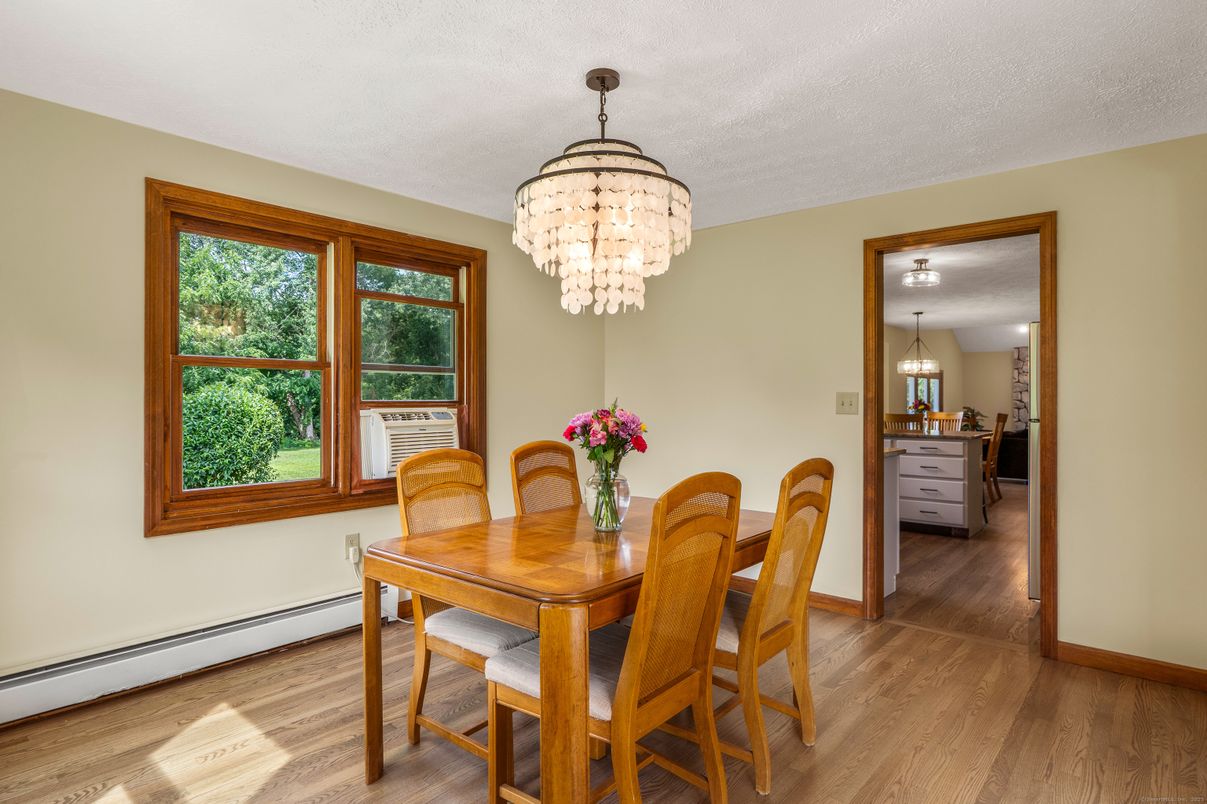Chandelier, Dining room, Interior, Wood Texture Flooring