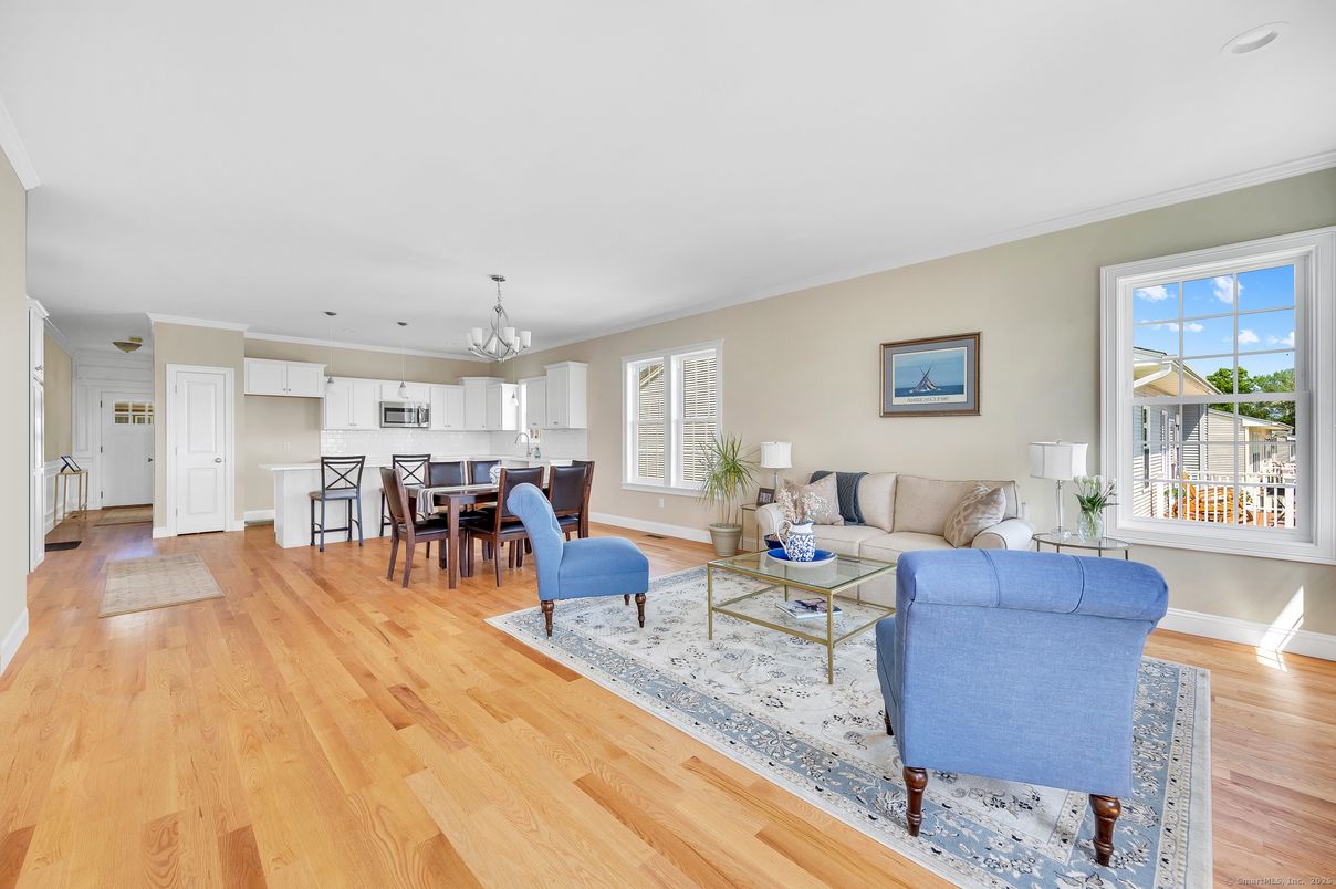 Chandelier, Dining room, Interior, Kitchen, Living room, Pendant Lights, Wood Texture Flooring