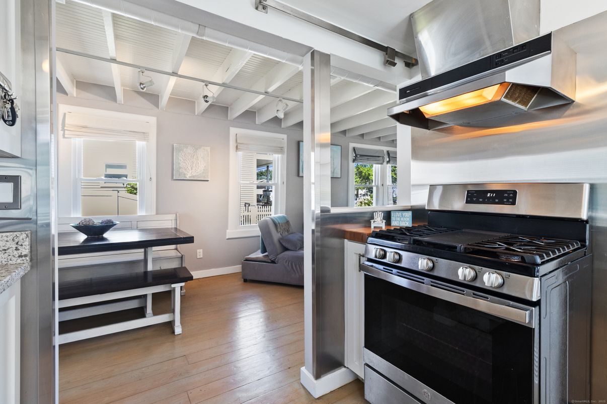 Interior, Kitchen, Stainless Steel Appliances, Wood Texture Flooring