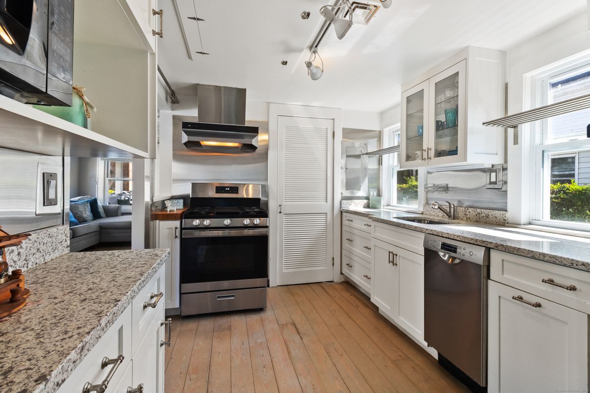 Interior, Kitchen, Stainless Steel Appliances, Wood Texture Flooring
